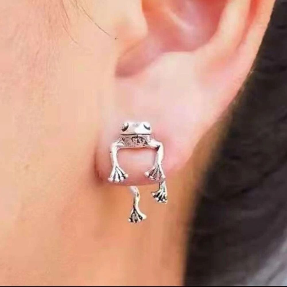 3for$20 NEW frog decor earrings super cute silver color